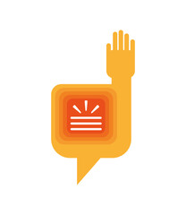 hand hello talk bubble