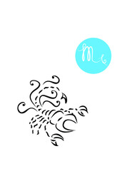 
The illustration - zodiac sign in the black color.