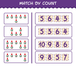 Match by count of cartoon gnome. Match and count game. Educational game for pre shool years kids and toddlers