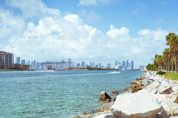 USA, FLORIDA, MIAMI, MIAMI BEACH. New South Point Park Pier. Great place for fishing and relaxing...