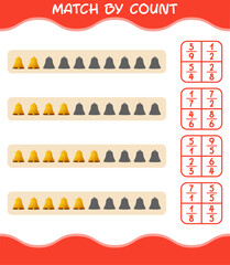 Match by count of cartoon bell. Match and count game. Educational game for pre shool years kids and toddlers