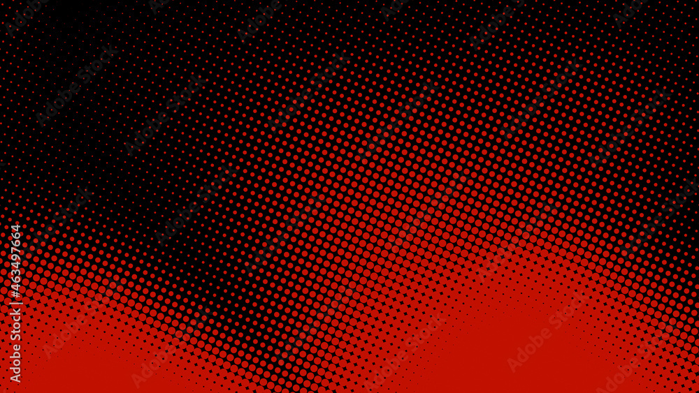 Poster dots halftone red black color pattern gradient texture background.