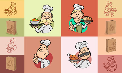 Fototapeta premium set of chef