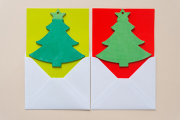 christmas card with christmas trees