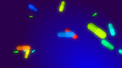Drug prescription forpill medicine capsule pattern with blue background. Abstract healthcare technology and science medical  concept.