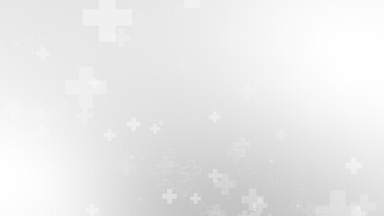 Obraz premium Abstract medical white gray cross pattern background.