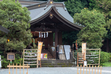 architecture of main shrine of kumano jinja in wako city
