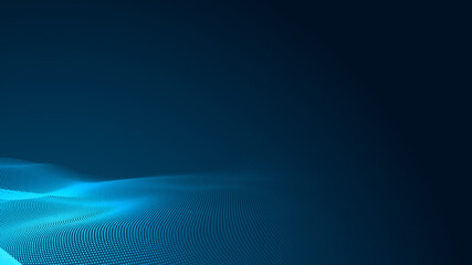 Abstract dot white blue wave gradient texture technology background.