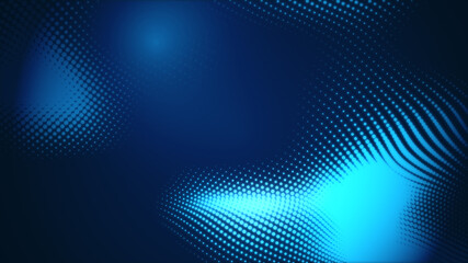 Obraz premium Abstract dot white blue wave gradient texture technology background.