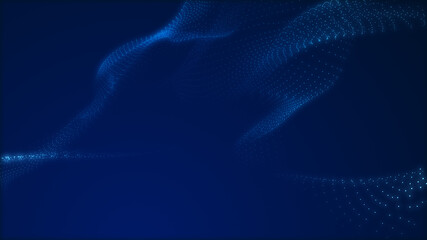 Abstract dot white blue wave gradient texture technology background.