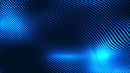 Fototapeta na wymiar Abstract dot white blue wave gradient texture technology background.