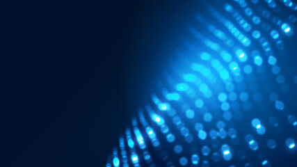 Obraz premium Abstract dot white blue wave gradient texture technology background.