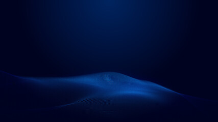 Abstract dot blue wave gradient texture technology background.
