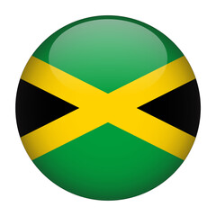 Jamaica 3D Rounded Country Flag button Icon