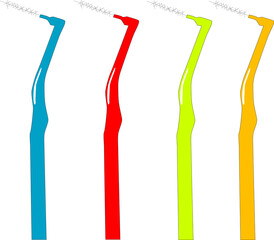 可愛い色のL型糸ようじ