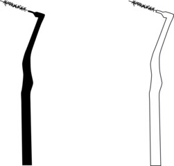 Obraz premium L型の糸ようじ「シルエット」