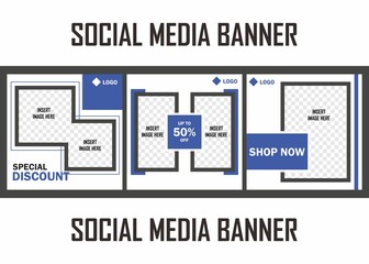 Social media banner collection design. Easy to edit with vector file. Can use for your creative content. Especially for online marketing.