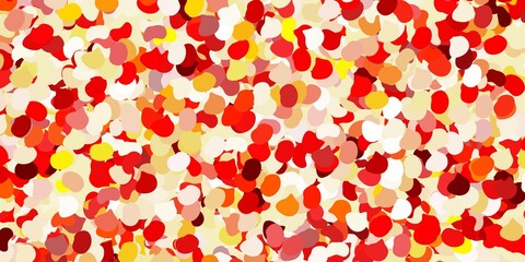 Light red, yellow vector backdrop with chaotic shapes.