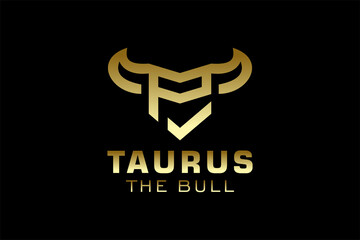 Letter P logo, Bull logo,head bull logo, monogram Logo Design Template Element