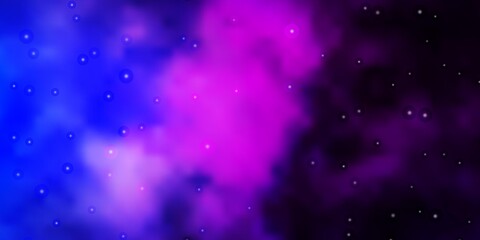 Dark Pink, Blue vector layout with bright stars.