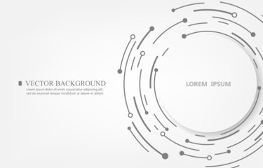 Vector spiral circle and dots connection white background