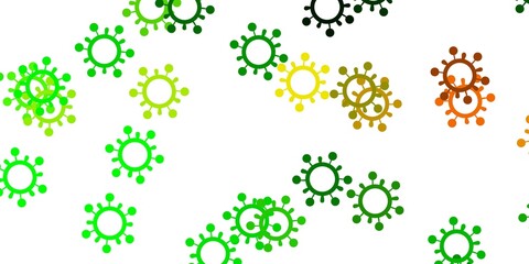 Light green, yellow vector texture with disease symbols.