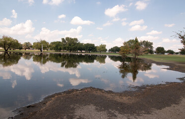 The Polluted Lake that forms in Album Park aka Eastwood Park, after it Rains in East El Paso,Texas
