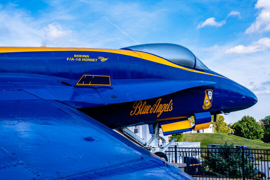 Memorial of Boeing F/A-18 Hornet Blue Angels Jet