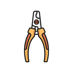 Pet nail clippers isolated thin line icon. Vector dogs and cats nails cutting tool, pedigree canine claws cutters, scissors for kittens and puppies. Trimming pliers hygiene accessory cutting equipment