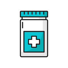 Obraz premium Cat medicine bottle isolated pets care vitamins thin line icon. Vector prescription tablets adult canine supplement, veterinary vet container with drugs. Kittens and puppy medicament treats and pills