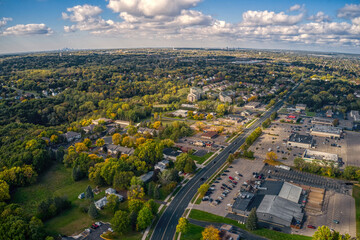 Aerial View of the Twin Cities Suburb of Inner Grove Heights, Minnesota