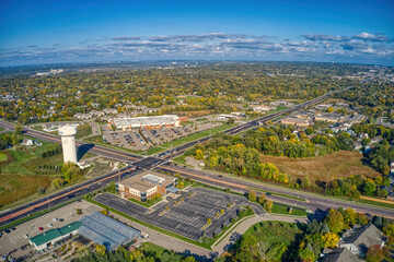 Aerial View of the Twin Cities Outer Suburb of Savage, Minnesota