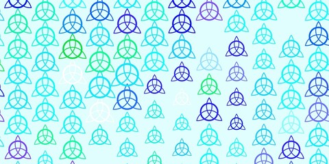 Light Blue, Green vector pattern with magic elements.