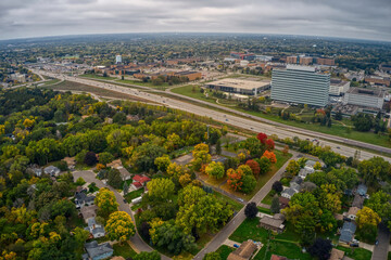 Aerial View of the Twin Cities Suburb of Maplewood, Minnesota