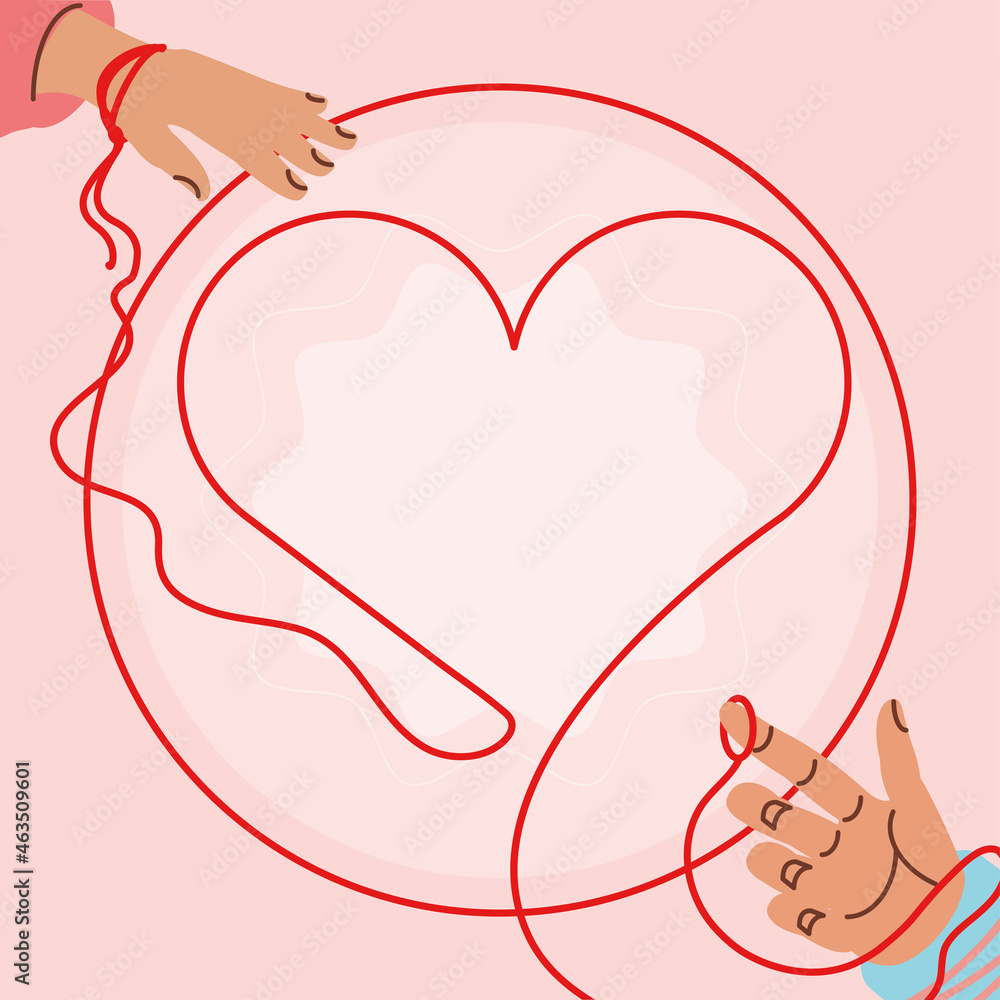 Poster hands and red string