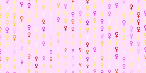 Light Multicolor vector background with woman symbols.