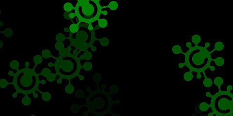 Dark green vector texture with disease symbols.