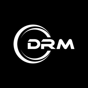 DRM letter logo design with black background in illustrator, vector logo modern alphabet font overlap style. calligraphy designs for logo, Poster, Invitation, etc.