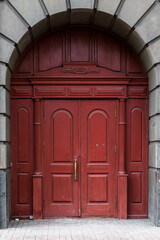 old red door in town