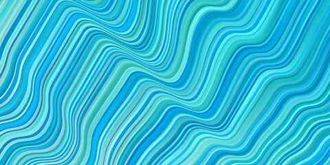 Light Blue, Green vector background with curved lines.