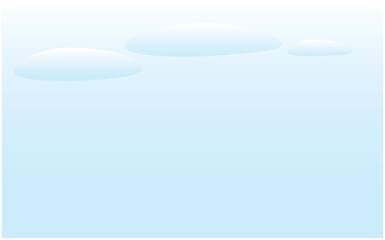 薄い青空に浮かぶ白い雲のベクターイラスト