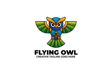 Colorful Flying Owl Gradient Logo