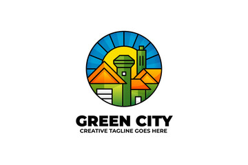 Green City Town Estate Colorful Logo