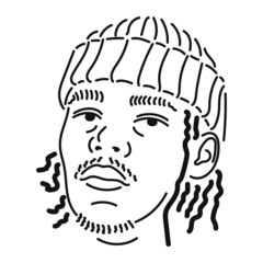 face of a man with stripes