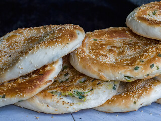 Traditional Chinese snack salt crisp cake produced