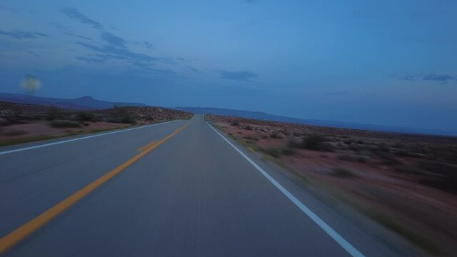 Driving Plate Utah Desert Highway 261 Southbound Evening Multicam Set 04 Front View Southwest USA