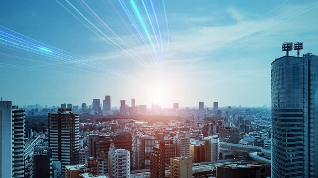 都市に流れる光の帯