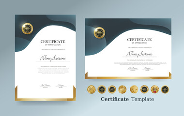 Certificate of appreciation template and vector Luxury premium badges design