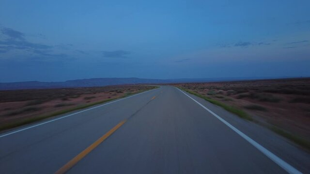 Driving Plate Utah Desert Highway 261 Southbound Evening Multicam Set 05 Front View Southwest USA