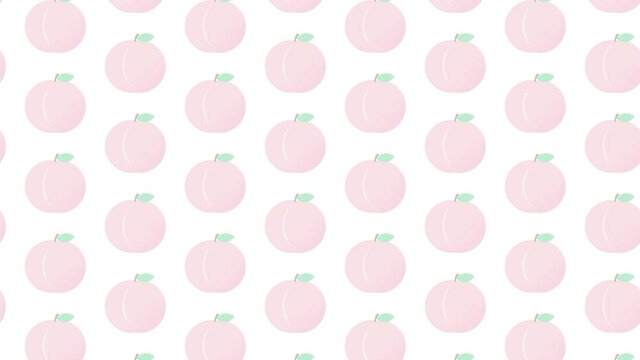 Peach illustration pattern 4K background animation. 桃のパターンイラストアニメーション 4K 背景素材
